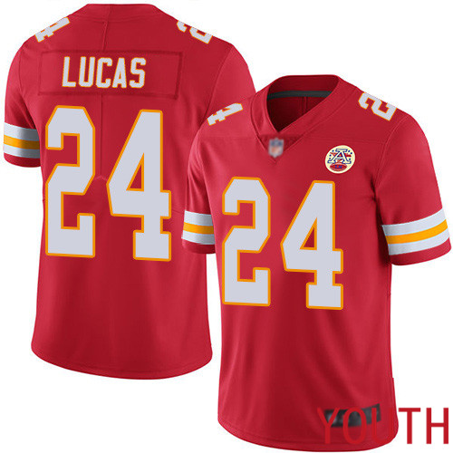 Youth Kansas City Chiefs 24 Lucas Jordan Red Team Color Vapor Untouchable Limited Player Football Nike NFL Jersey